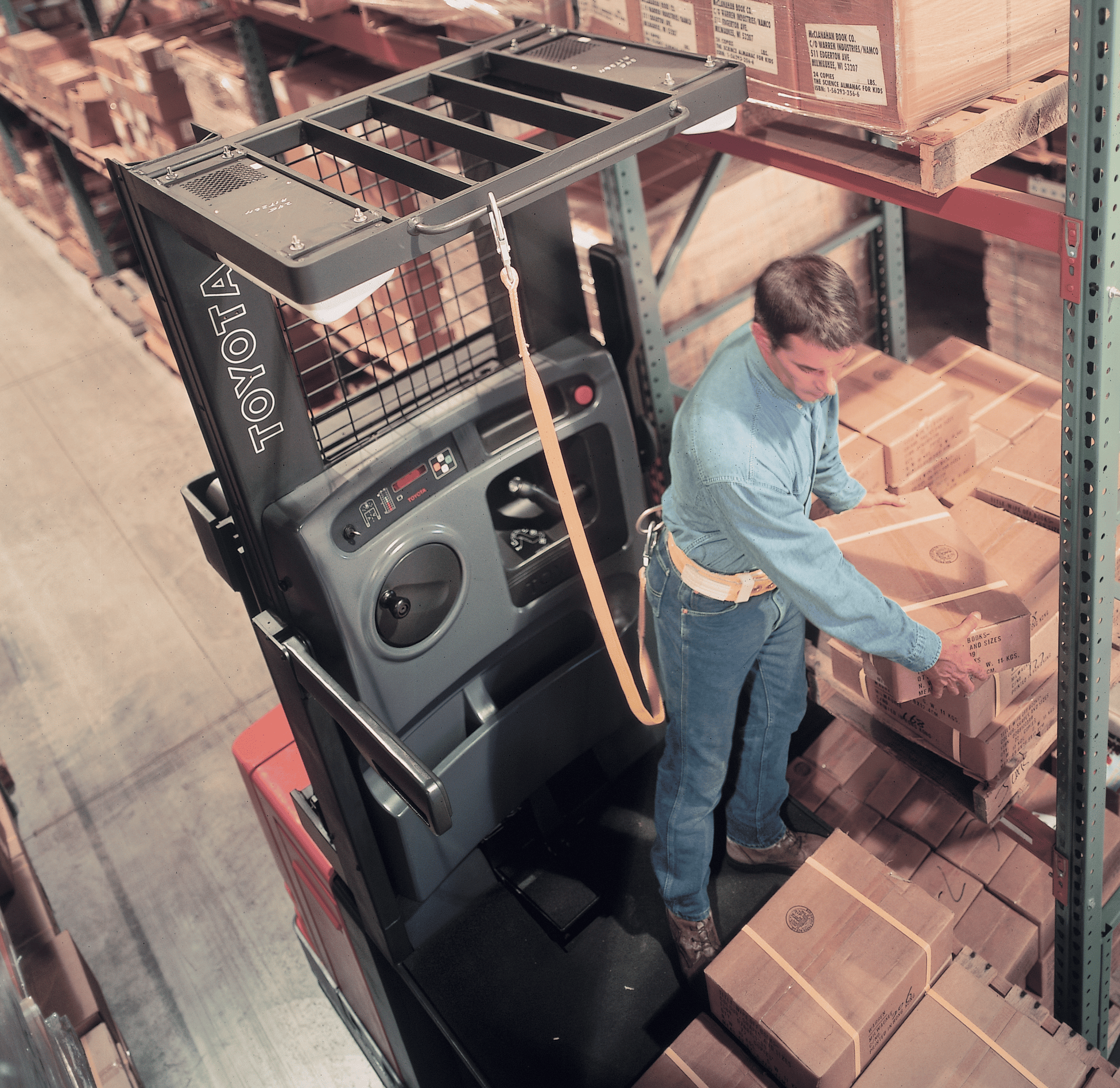 Toyota's 7-Series Order Picker forklift in action