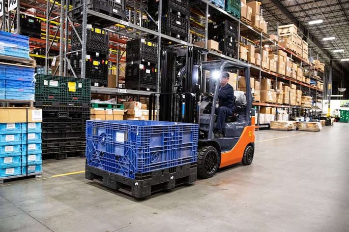 Toyota Core Electric Forklift in Warehouse