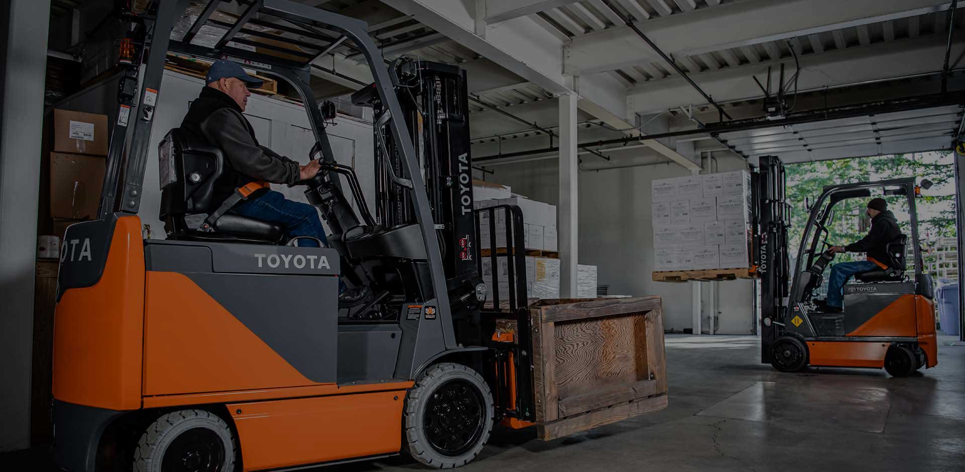 Toyota Electric Forklift Hero Background