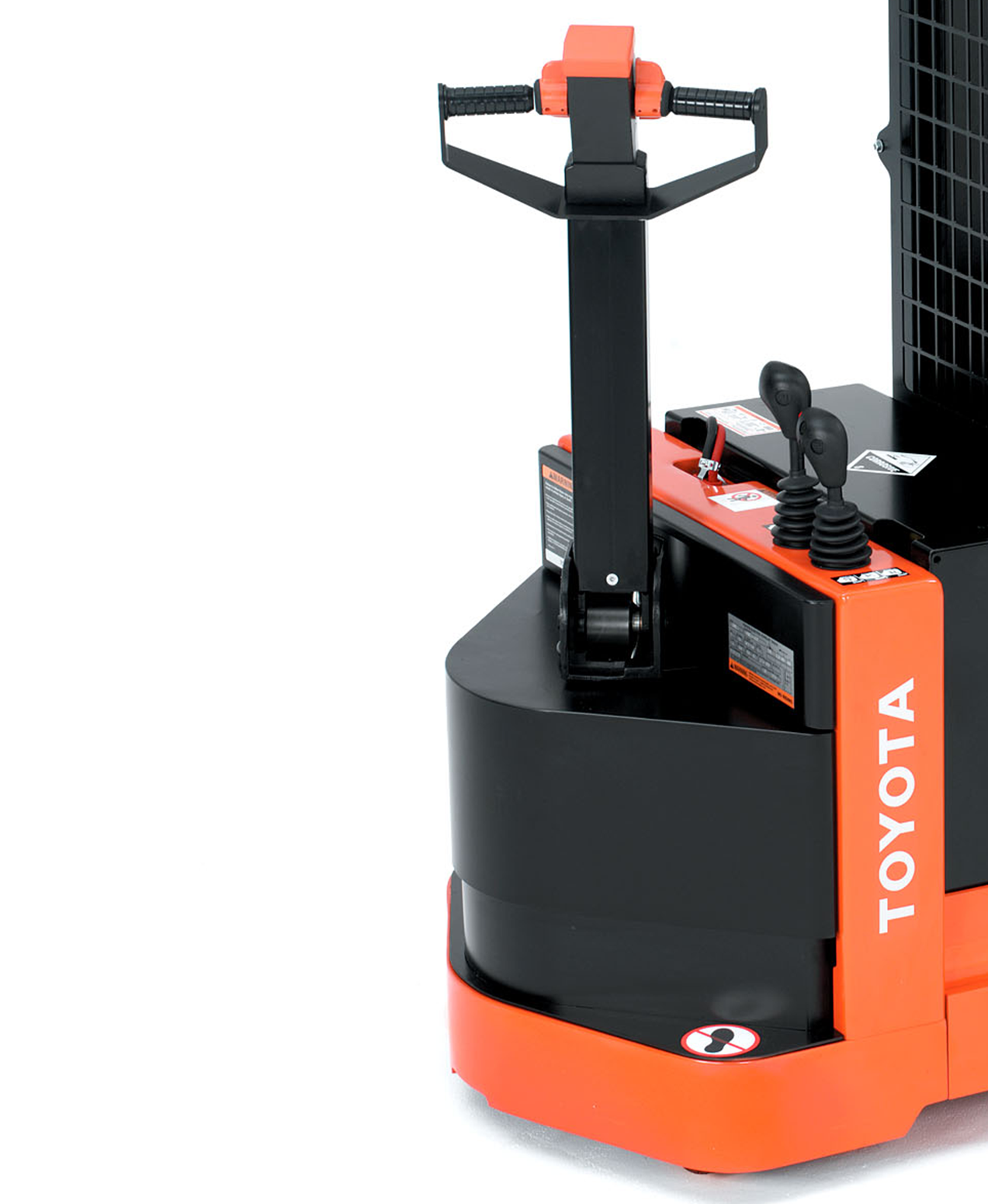 Close-up image of Toyota's Walkie Reach Truck forklift