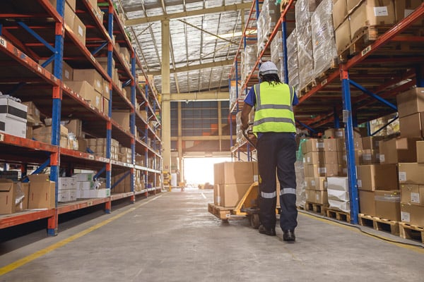 warehouse with boxes