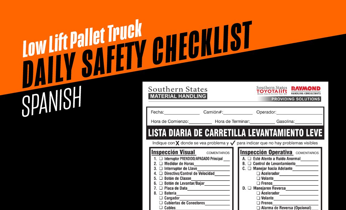 Low lift pallet truck safety checklist